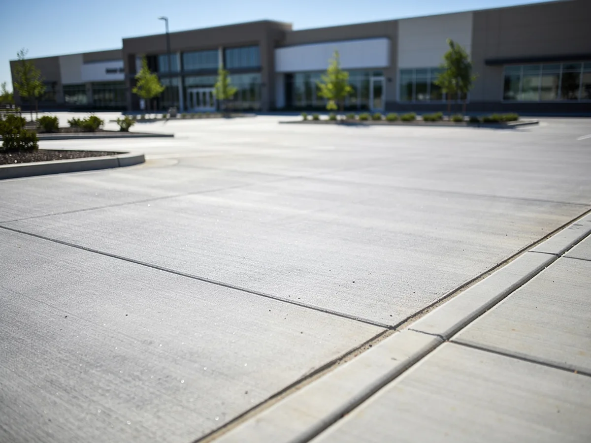 Large commercial concrete slab pour in Conroe, TX